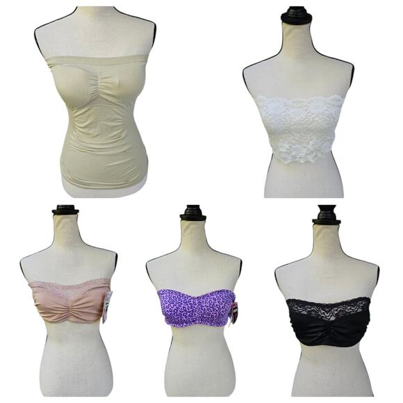 Womens Size Large Bandeau Topper Convertible Bra Lot Modesty Shapewear - Picture 1 of 6